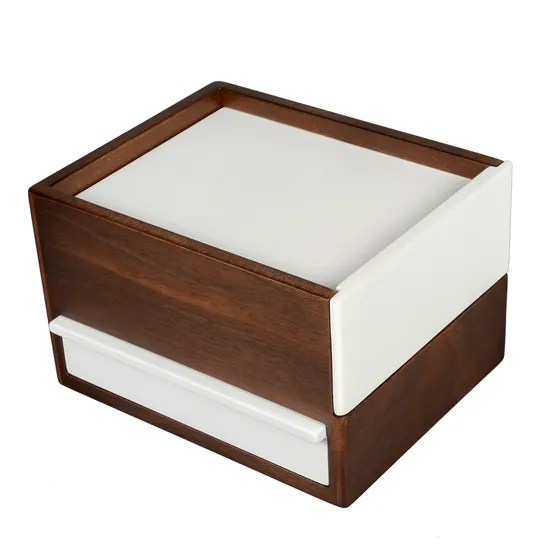 Коробка для хранения ювелирных изделий из искусственной кожи с квадратной упаковкой и застежкой-молнией