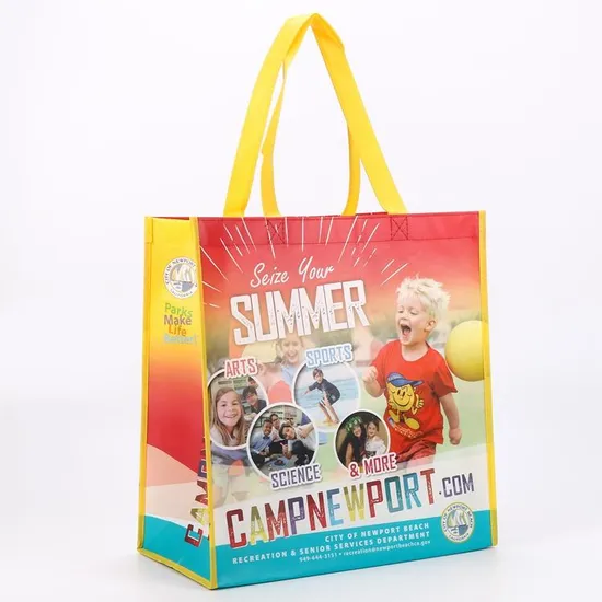 OEM горячий пресс PP нетканый мешок для супермаркета ультразвуковой ламинированный нетканый подарочный пакет с ручками